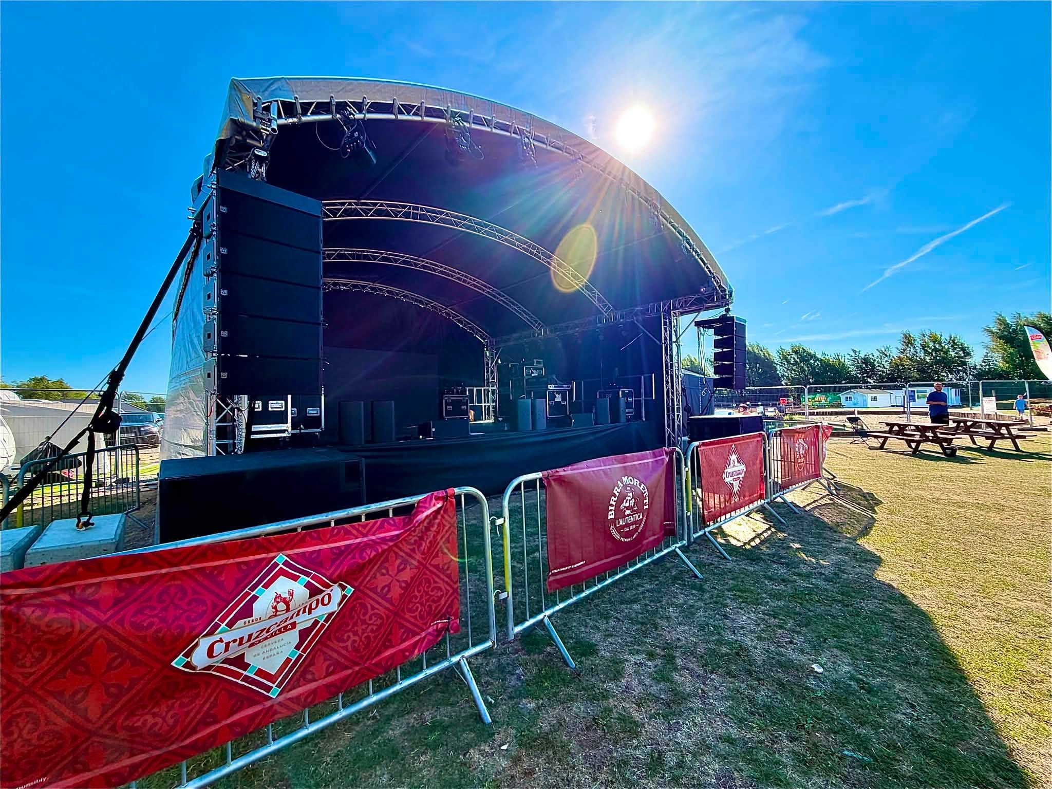 The outdoor festival stage at Grange Leisure Park